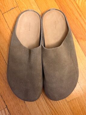 The Row Brown Suede Slip-On Mules